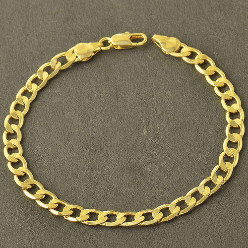 Mens Stunning 9K Yellow Gold Filled Cuban Link HandChain  ( 22cm )